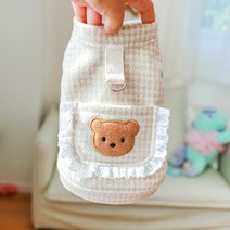 강아지하네스옷인형 사계절 다용도 내동생 곰돌이 인형 하네스 조끼 강아지옷 애견의류 겨울 잠바, 화이트 조끼_XL 6.5~8kg