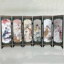 거실 인테리어 파티션 병풍 6 조각 고대 숙녀 접는 화면 동양 황금 래커 접는 방 화면 분배기 홈 선물 웨딩 장식, 협력사