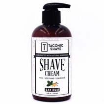 Taconic Shave 천연 면도 크림 라벤더 라임 울트라 리치 하이 비누 포뮬라 남성 및 여성용 226.8g8온스 펌프 병 향 USA 미국, Bay Rum
