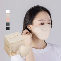 에버렉스 새부리형 마스크 KF94 소형 중형 대형 50매 개별포장 숨쉬기 편한 마스크, 06.트리엔 KF94 베이지 대형 50매