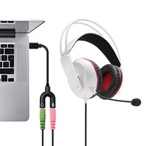 네모라 C타입 TO 3.5mm Y잭 변환 케이블 AUX, 화이트