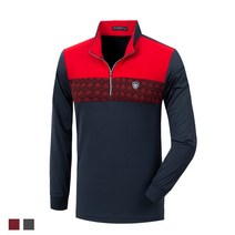 제로다몰 남성 반집업 긴팔티셔츠 부드러운 엠보싱 차이나 카라 캐쥬얼 집업티셔츠