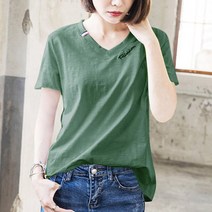 이노뱅크 ZHA240 여성 데일리 V넥 캐주얼 티셔츠 반팔&긴팔