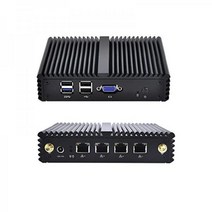 Qotom 미니 PC 8GB RAM 64GB SSD 인텔 LAN 포트 4개 VGA USB 셀러론 j1900 프로세서 쿼드 코어 2GHz 팬리스, 8GB RAM 64GB SSD NO WIFI 브