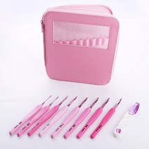 아유디 핑크코바늘 세트 대형 4호-10호 2.5mm-6.0mm 사이즈 케이스세트 코바늘세트, 1개