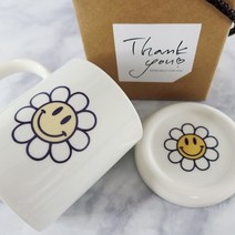 스마일데이지 에디션 마가렛 머그컵, 화이트, 화이트, 선물포장