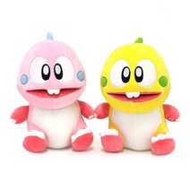 기프트앤돌 버블보블2 추억의 오락실 보글보글 봉제인형 28cm, 핑크
