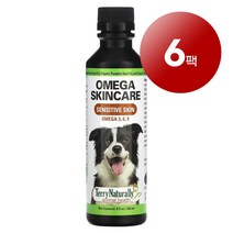 리암마켓 Terry Naturally 테리 내추럴리 강아지용 민감성 피부 털 건강 관리 보충제 오메가 236ml 1팩, 6팩