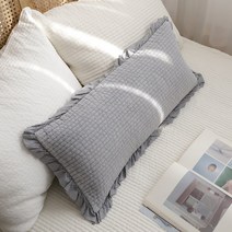 베개커버 피그먼트 60수 아사면 30x70 줄누빔프릴, 그레이(30x70-커버단품)