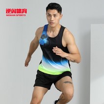 마라톤복장 마라톤 복 러닝상의 조깅복 남자런닝복세트 런닝팬츠 싱글렛 러닝반바지 육상복, 남성(블랙)691