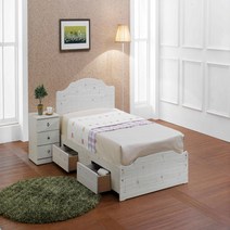 세홈가구 보르도 서랍형침대+단면매트리스, 워시