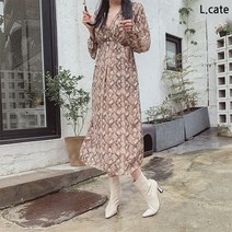 엘케이트 엘케이트 여자 원피스 LRT3124 여성 레오파드 랩 롱 드레스