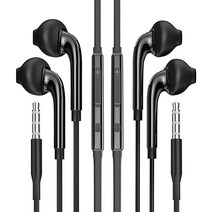 3.5mm 헤드폰 마이크 잭 이어버드 (2팩) 게임용 노트북 이어폰 비디오 게임 이어 학생용 컴퓨터 유선 헤드셋 PC 크롬북 Auriculare 호환 삼성 갤럭시 LG 폰 패드 I