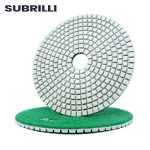 콘크리트폴리싱 Subril-125mm 다이아몬드 연마 패드 5 인치 유연한 흰색 그리닝 디스크 화강암 대리석 석재 콘크리트 바닥 샌딩 디스크, Grit 200 1piece, 03 Grit 200 1piece