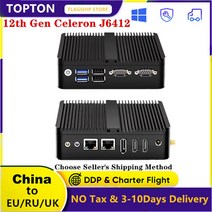 Topton-인텔 12 세대 Elkhart 레이크 J6412 팬리스 미니 PC 듀얼 기가비트 LAN 2x RS232 4x usb 윈도우즈, 02 J4125 1xHDMI 1xVGA_02 AU, 05 8G RAM 128G SSD WiFi