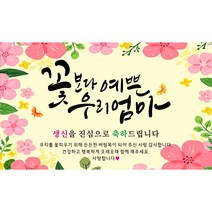 우리엄마 축하현수막(가로형), 엄마생신