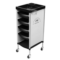 미용실츄레이 미용 트레이 정리대 웨건 카트 헤어샵 5단 수납 서랍장 이발소 도구 캐비닛, 1x1x1cm, SF-032T 그레이