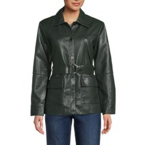 엘리타하리 Belted 가죽 셔츠 자켓 - 업스테이트 그린 120663