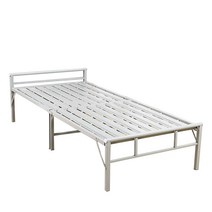 접이식 침대 프레임 철제 폴딩 간이 1인 원룸 기숙사, 가로 90cm X 매트포함