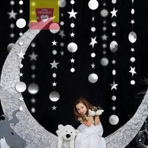 ii 파티가랜드 달과별 실버 생일 파티용품 프로포즈 별가랜드