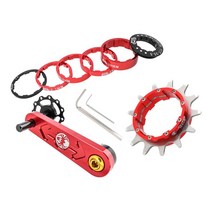 자전거 단일 속도 카세트 코그 세트 13T/14T/15T/16T/17T 액세서리 용 자전거 체인 텐셔너 프리휠, 98.3mm, 알루미늄 합금, 레드 13T