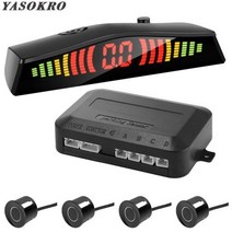 지게차후방감지기 굴삭기 후방경보기 Parktronic자동차 감지기 자동 LED 디스플레이 주차 센서 키트 역방향 지원 백업 레이더 모니터 차량 4 개입