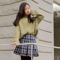 미니로이 이지 여아 주니어 초등학생 겨울 체크 스커트