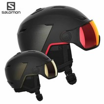 살로몬 22-23 스노우보드 스키 헬멧 PIONEER LT VISOR SIGMA 일본, 블랙레드(M)