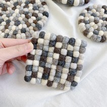 [안젤라스] (창고세일) 양모 펠트 코스터 냄비받침 4type (핸드메이드 양모), 사각 10cm