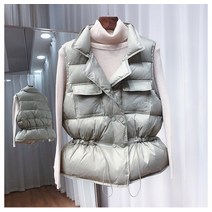 2021 새로운 울트라 라이트 다운 조끼 여성 짧은 조끼 Windproof 경량 웜 조끼 여성 흰색 오리 코트 민소매