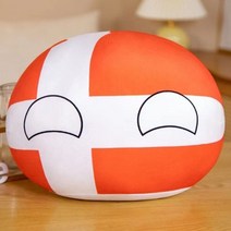 컨트리볼 침대 쇼파 베개 나라별 폴란드볼 인형 인테리어 쿠션 국가 공, 덴마크, 30cm (10cm 홀더 증정)