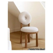 양털 빈티지 의자 화장대 1인용 인테리어 카페 식탁 쇼핑몰 커피숍, 도넛식탁의자(러버우드)
