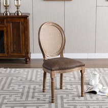 라오농 클래식 원목 라탄 나무의자 앤틱체어 모음, D.브라운가죽/등나무등/손잡이 없음