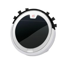 ST SHOP USB 충전식 스마트 조용한 로봇 청소기 150㎡ 2000mah 배터리 작동 바닥 청소 걸레질, 플라스틱, 블랙