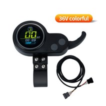 액셀러레이터가 있는 전기 스쿠터 LCD 디스플레이 36V 48V 52V Ebike 화면 다채로운 속도 액세서리, 01 36V colorful, 한개옵션1