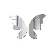 벽면 거울 시공 붙이는 시트지 팔각 육각 벽걸이 아크릴 부착 전신북유럽 달 하트 도형 원형 토끼 나무 홈 아트 벽 장식, 나비 25x17cm