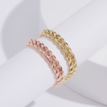 [빠른배송] 도로시 14k 베이직 할로우 커브체인 반지