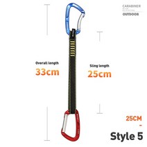 암벽등반용품 클라이밍XINDA 암벽 등반 퀵드로우 슬링 전문 안전 잠금 익스텐더 카라비너 등산가 야외 보, 14 33cm Style 5