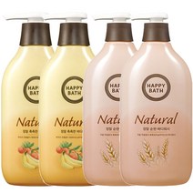 [무료배송]해피바스 바디워시500g(촉촉+순한) 바디워시, 2세트(촉2+순2)