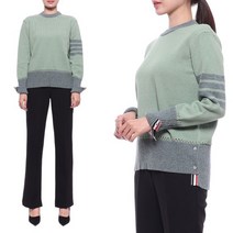 [톰브라운] 22FW 여성 콘트라스트 프레이밍 울 니트 (FKA384A_Y1026_350_22F)