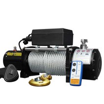 윈지 차량용 전동 크레인 전기 호이스트 인찌 우인찌 블럭 기중기 윈치 와이어 3000파운스, 48V 3000lbs