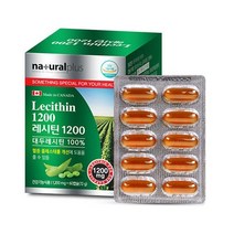 내츄럴플러스 대두 레시틴 1200 1200mg 60캡슐 1통 2개월분, 1200mg 60캡슐 x 1통