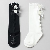 주크 J인타꽃 반장 1켤레 유아 아동 여아 레이스 리본 큐빅 봄 여름 가을 니삭스 반장 반타이즈 반양말 유아동 주니어 키즈 아기 아동양말 유아양말