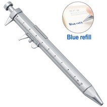2 색 다기능 1.0mm 볼포인트 캘리퍼스 펜 마커 ABS 도구 버니어 0-100MM 창의력 문구 측정, [02] Blue core
