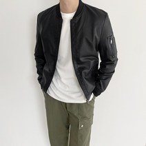 애드매이브 가죽 보머 자켓(1color)