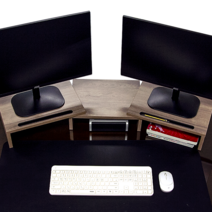 이동식 가정용 사무실 높이조절 듀얼 모니터 컴퓨터 게이밍 책상 크로스 테이블 독서 코너, B블랙140*44cm(2.3m내침대용)