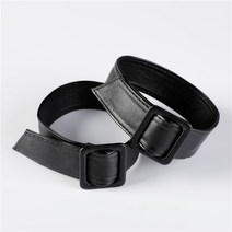 트렌치 코트 벨트 스트랩 소매 버클 검은색 가죽, 블랙합금 버클