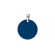 레이저조각기 각인기5pcs/lot 광택 스테인레스 스틸 25mm 직경 1.6mm 두꺼운 조각 펜던트 도매 목걸이 만들, 04 Blue Color