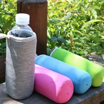 단체선물 산악회 야유회 고리형 얼음물 생수 물병 텀블러 파우치 가방 주머니 350/500ml, 무지파500ml_레드