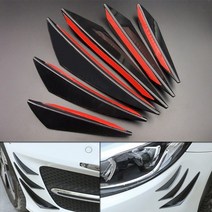 자동차 6pcs 유니버설 광택 블랙 스타일링 액세서리 앞 범퍼 립 고무 핀 스플리터, 없음